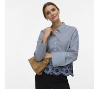 Vero Moda Mary Embroidered Hem Shirt DARK BLUE EXTRA SMALL