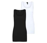 VERO MODA Womens Long Tank 2 Pack Top Black 10
