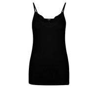 VERO MODA Women's Vminge Lace Singlet Ga Noos Blouse, Black, L