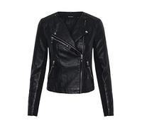 VERO MODA NOS Women's Vmria Fav Short Faux Leather Jacket Noos Jacket Not Applicable, Black (Black Black), 16 (Manufacturer Size: X-Large)