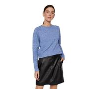VERO MODA PETITE Women's Vmdoffy LS O-Neck Blouse Ga Noos Ptt Pullover Sweater, Sodalite Blue, M Petite