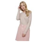 VERO MODA PETITE Women's VMDOFFY LS O-Neck Blouse GA NOOS PTT Pullover Sweater, Woodrose/Detail:Melange,