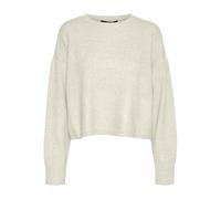 VERO MODA PETITE Women's Vmdoffy LS O-Neck Boxy Blouse Noos Ptt Knitted Jumper, Birch/Detail:w. Melange, S Petite