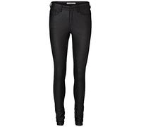 VERO MODA PETITE Women's Vmseven NW SS Smooth Coated PT Petite Pants, Black/Detail:Coated, M/P/28