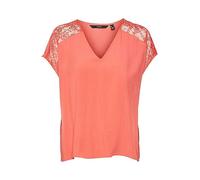 Vero Moda Rusk V-Neck Lace Top Red