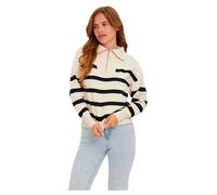 Vero Moda Saba Stripe Half Zip Sweater Beige XL Women