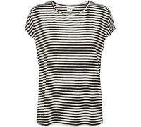 Vero Moda Striped 'Ava' Round Neck T-Shirt Black Stripe