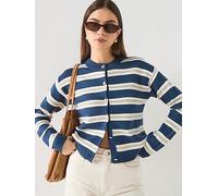 Vero Moda Striped Long Sleeve Cardigan, Blue, Size Xs, Women Blue