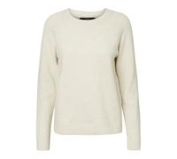 VERO MODA TALL Women's VMDOFFY LS O-Neck Blouse GA Tall Pullover, Birch/Detail: Melange, L/T, Birch/Detail: Melange, L (Tall)
