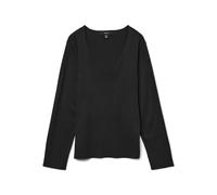 VERO MODA TALL Women's Vmsilje LS V-Neck Pullover Ga Noos TLL Sweater, Black, M (Tall)