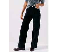 Vero Moda Tessa Wide Corduroy Pants, Black, Size 27, Inside Leg 32, Women Black