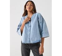 Vero Moda Valeria 3/4 Sleeve Shirt, Blue, Size S, Women Blue
