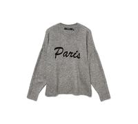 VERO MODA Vmboom LS O-Neck Text Pullover Noos, Medium Grey Melange, S