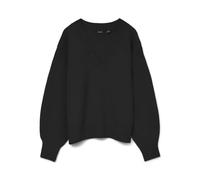 VERO MODA Vmboom LS V-Neck Pullover Noos, Black, S
