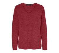 VERO MODA Vmcrewlefile Ls V-Neck Blouse Noos, Karanda Red, S