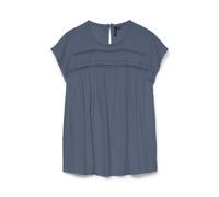 VERO MODA Women's Vmdebbie Pleat S/L Top Ga Noos, China Blue, M