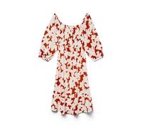 VERO MODA Women's Vmdicthe 3/4 Square Calf Dress WVN Ga, Fiery Red, S