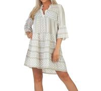 VERO MODA VMDICTHE 3/4 Tunic WVN GA Noos, Silver Lining/Aop:ibiza Snow White, XS