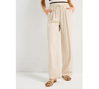 Vero Moda Vmjesmilo Wide Leg Trousers, Beige, Size S, Women Beige
