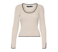 VERO MODA Women's Vmjoan LS U-Neck Short Pullover Boo Knitted Jumper, Birch, M