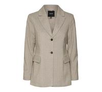 VERO MODA VMKAWI LS Regualr Herringbone Blazer, Chocolate Cake/Detail: Silver Mink Melange, 10