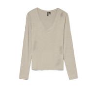 VERO MODA Vmlava Glitter LS V-Neck Top Stripe Ga, Oatmeal, M