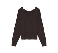 VERO MODA Vmmarina Ls 2-Way V-Neck Pullover Noos, Chocolate Cake, S