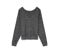VERO MODA Vmmarina Ls 2-Way V-Neck Pullover Noos, Dark Grey Blend, L