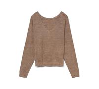 VERO MODA Vmmarina Ls 2-Way V-Neck Pullover Noos, Fossil, L