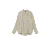 VERO MODA VMMELANEY QUEENY LS Shirt WVN Noos, Overcast/Detail: Melange, S