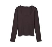 VERO MODA Vmmillion LS Square Neck Top JRS Noos, Chocolate Cake, S