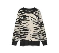 VERO MODA Vmnancy LS O-Neck Long Pullover Boo Rep, Black, L