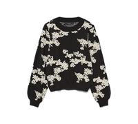 VERO MODA Vmnancy LS O-Neck Pullover Boo, Black, XS