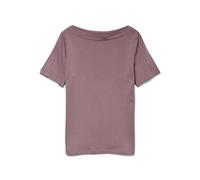 VERO Moda VMPANDA Women's Plain Stretch T-Shirt Basic Top Short Sleeve Top with Boat Neck, Nostalgia Rose, L