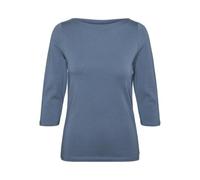 VERO MODA VMPANDA Women's Stretch T-Shirt 3/4 Sleeve Basic Boat Neck Top Regular Fit Long Sleeve, China Blue, XL