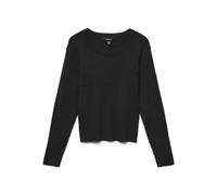 VERO MODA Vmsilje LS O-Neck Cable Pullover Noos, Black, S