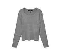 VERO MODA Vmsilje LS O-Neck Cable Pullover Noos, Medium Grey Melange, L