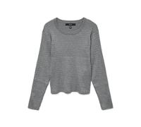 VERO MODA Vmsilje LS O-Neck Cable Pullover Noos, Medium Grey Melange, S