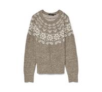 VERO MODA Vmsimone LS Nordic Jumper Ga Rep Boo, Silver Mink, XS