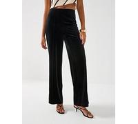 Vero Moda Wide Leg Velvet Pant, Black, Size 25, Inside Leg 30, Women Black