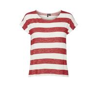 VERO MODA Wide Stripe Sleeveless Top, Goji Berry/Stripes: Snow White, L