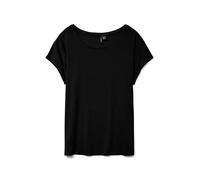 VERO MODA Womens Ava Plain Shirt Sleeve T-Shirt Black M
