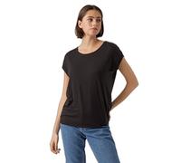 VERO MODA Womens Ava Plain Shirt Sleeve T-Shirt Black XS