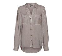 VERO MODA Women's Blouse 10275283, Fired Brick/Stripes: Snow White, XS