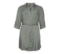 VERO MODA CURVE Women's Vmbumpy L/S Shirt Dress WVN Curve Noos Collar, Laurel Wreath, 26 UK