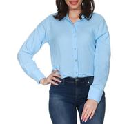 VERO MODA Women's Vmnatali Nia LS Loose Shirt WVN Ga Noos, Airy Blue, XS