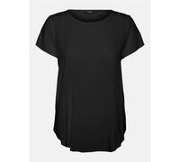 Vero Moda Womens Crew Neck Short Sleeve Shell Blouse in Black - Size 10 UK