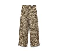 VERO MODA Womens Female Weit Geschnitten Hohe Taille Beinschnitt Vmtessa Hr Wide Stretch AOP Jeans Noos, Silver Mink 1, 32W / 32L UK