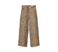 VERO MODA Women's Female Weit Geschnitten Vmtessa Hohe Taille Weiter Beinschnitt Jeans Hr Wide Stretch AOP Noos, Silver Mink 1, 26W x 30L