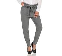 VERO MODA Womens High Waisted Cigarette Trousers Med Grey Mlng 29W / 32L